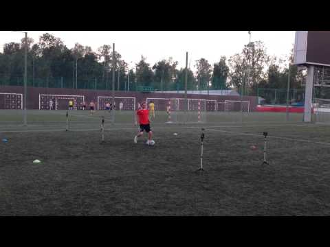 Serpentine drill in soccer using Smartspeed