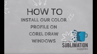 Install Corel Draw Color Profile (Updated)
