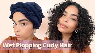 WET PLOPPING CURLY HAIR for MORE CURL DEFINITION + LESS DRYING TIME!
