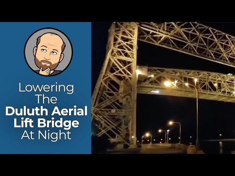 Lowering the Duluth Aerial Lift Bridge at night | Ever-Curious Geek