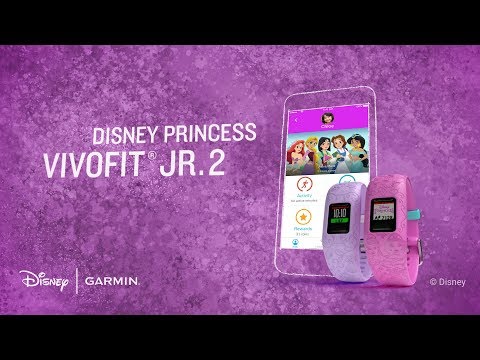 Išmanioji apyrankė vaikams Garmin vivofit Jr. 2, Disney Princess, Rožinės spalvos video