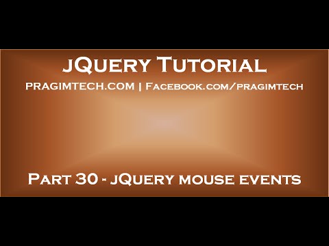 jQuery mouse events