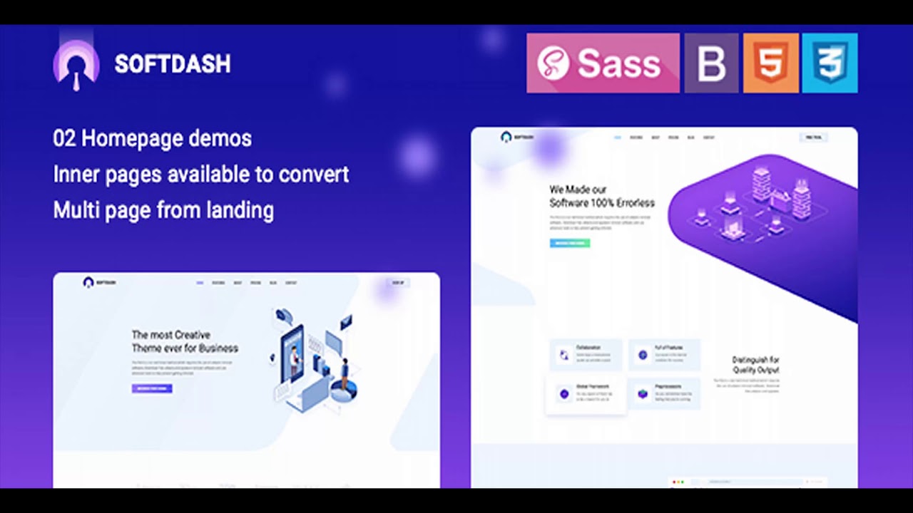 Softdash - Creative SaaS and Software HTML5 Template | Themeforest Website Templates and Themes