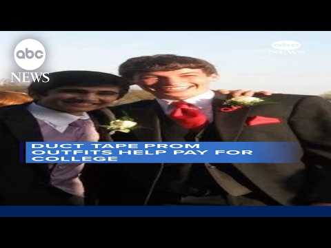 Duct tape prom outfits help pay for college
