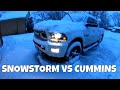 2018 Dodge Ram 2500 Cummins 4x4 vs Winter Storm Harper!! (Firestone Transforce A/T Review)