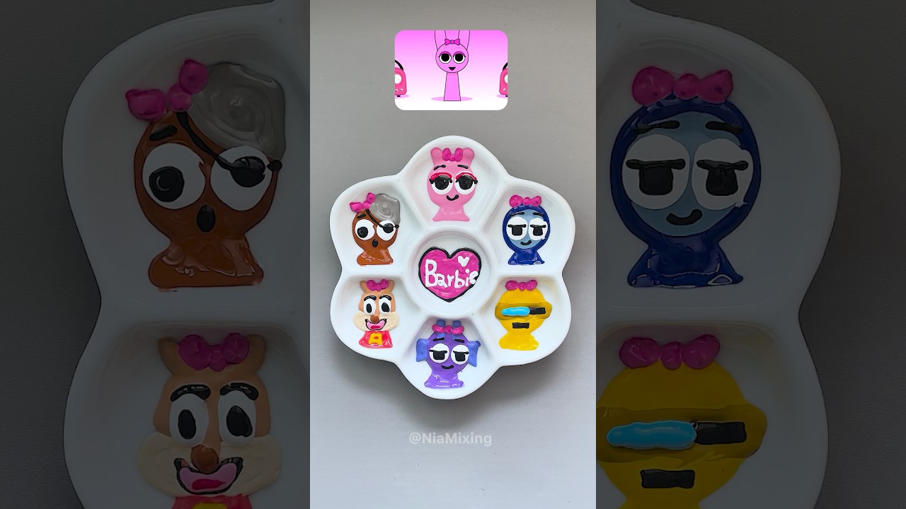 Sprunki barbie girl color mixing💖Guess the Final color! #colormixing