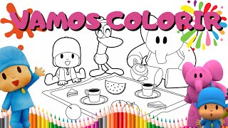 Vamos Colorir o Picnic da Eli | Pocoyo | Pocoyo Portugues | Colorir Desenhos | Desenhar e Colorir