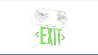 Green LED Exit & Incandescent Emergency Light