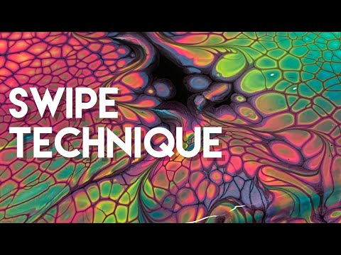 61. Swipe Technique Acrylic Pouring Fluid Art
