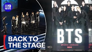 Download lagu K-pop phenomenon 'BTS' back in action| 9 News Australia mp3
