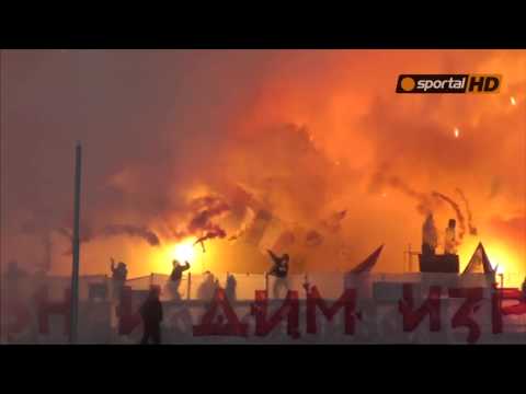 Ultras CSKA Sofia pyro vs Ludogorets 22.11.2014