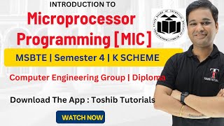 Introduction to Microprocessor Programming MSBTE | MIC | K Scheme | Sem 4 | Toshib Tutorials