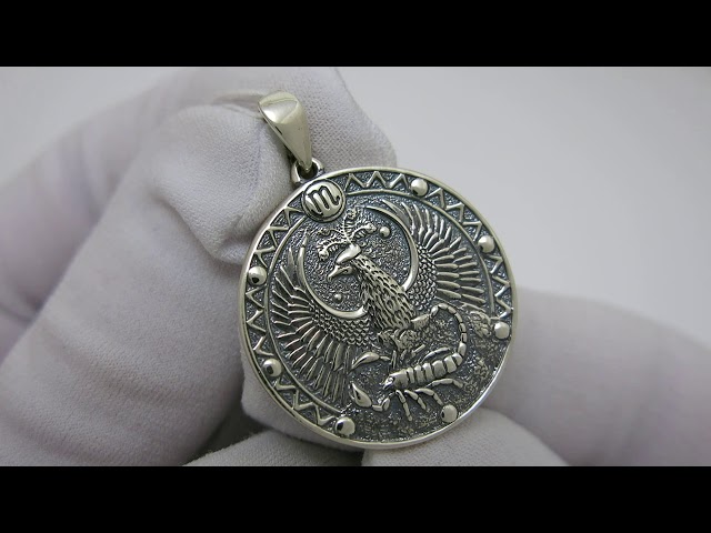 Серебряный кулон знак зодиака "Скорпион" 3100587с Видеообзор