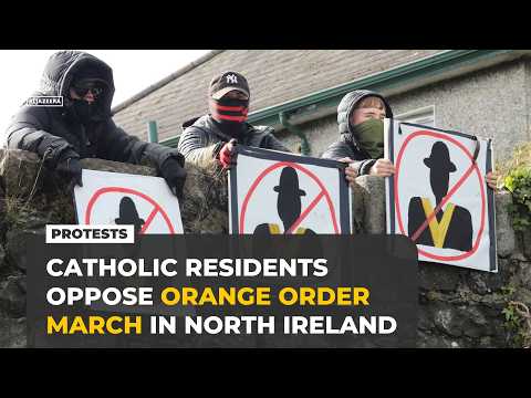 Northern Ireland protesters block Orange Order march in Portadown