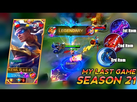 BRUNO BUFF SEASON 22 | TOP GLOBAL BRUNO BEST BUILD 2021 - MARKSMAN JUNGLE META