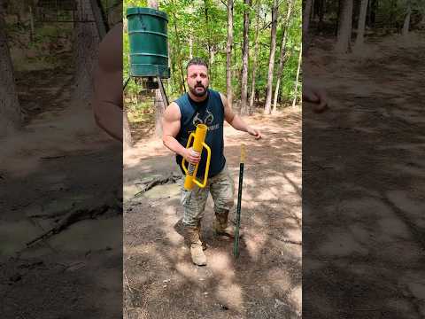 Easy T-Post pulling Hack using a t-post driver to remove a fence post. 👍😁