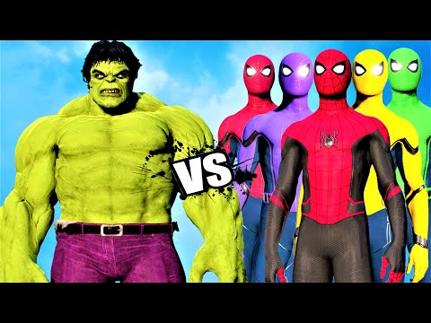 SAVAGE HULK VS SPIDER MAN NWH, GREEN SPIDERMAN, BLUE SPIDERMAN - EPIC BATTLE