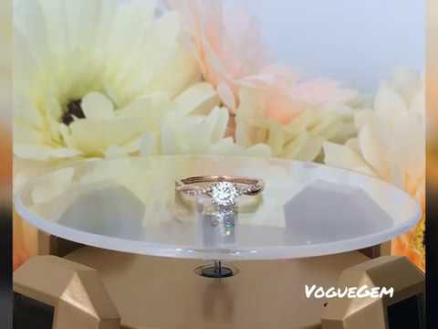 5mm Round Cut Forever Classical Rose Gold Moissanite Ring