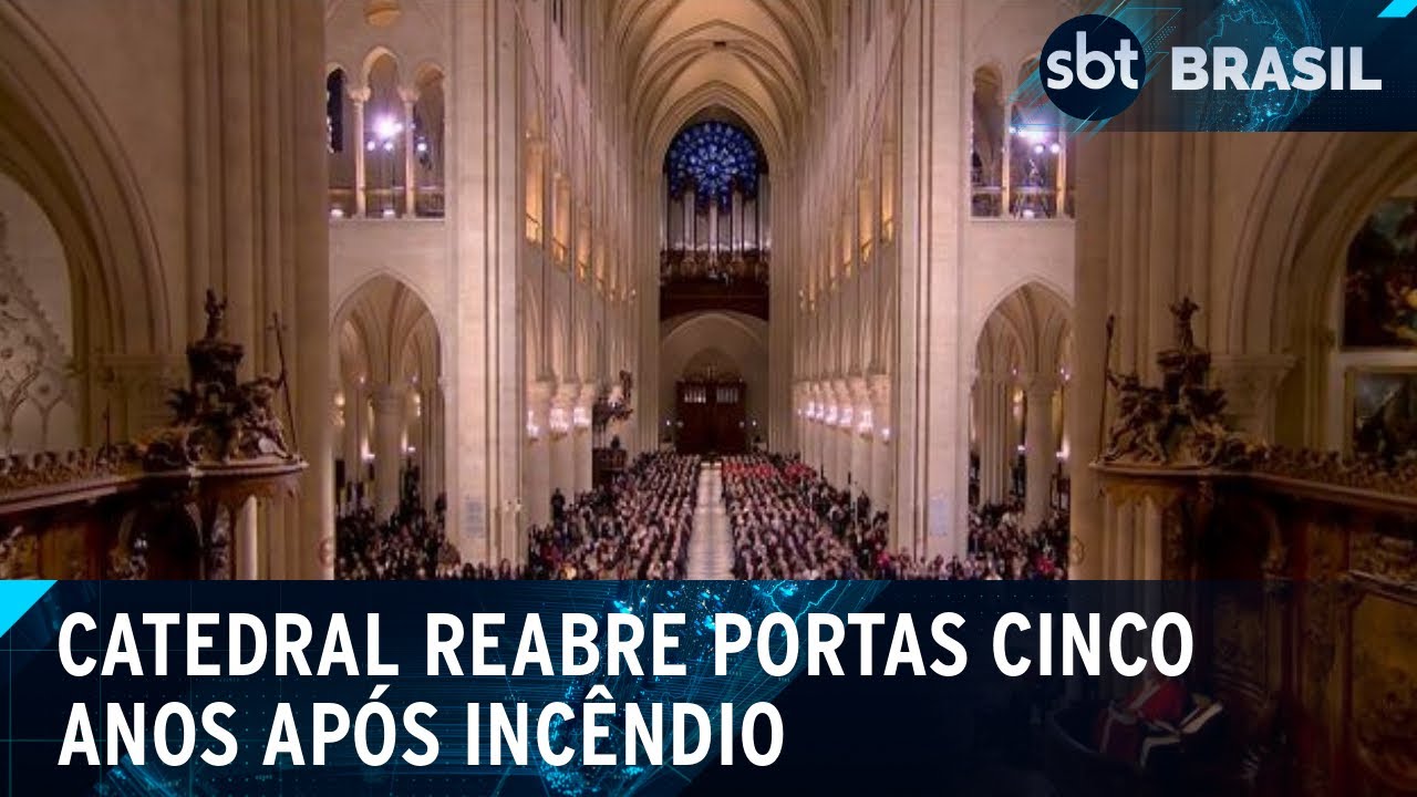 Catedral Notre-Dame é reaberta após cinco anos em Paris | SBT Brasil (07/12/2024)