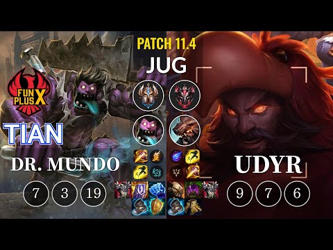 FPX Tian Dr. Mundo vs Udyr Jungle - KR Patch 11.4