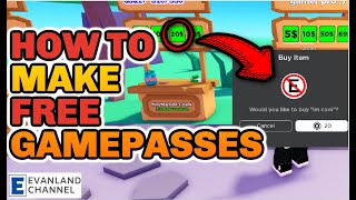 HOW TO MAKE A FREE GAMEPASS FOR ROBLOX PLS DONATE GAMEPASS UPDATE || FREE ROBUX