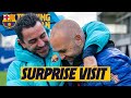 INIESTA VISITS FIRST TEAM IN TRAINING ?