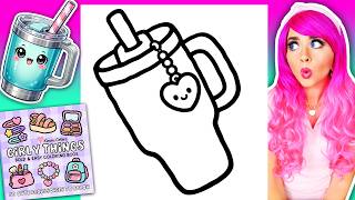 Coloring My Girly Things Coloring Book 🥤 Stanley Drink Tumbler Cozy Coloring Page 💖 Ohuhu Markers