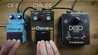 Video thumbnail for P&B Shootout! Vintage Boss CE-2 vs. Amdek CHK-100(CE-2 clone) by Plunk & Boom audio