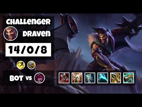Draven 11.12 Gameplay Challenger Replay Bot Lane - S11 (14/0/8) - OCE