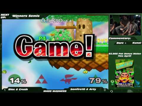 Arty/bonfire10 (Green) vs. Slox/Crush (Red) - MM15 SSBM Doubles WSF