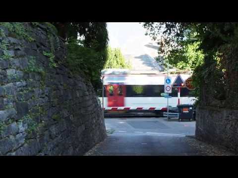 S20 TILO train to Locarno at the Minusio railroad crossing