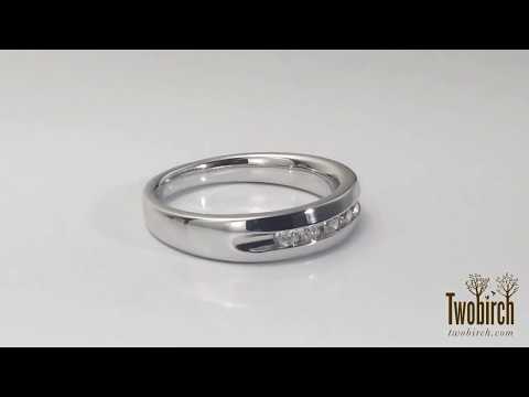 0.5ct. Wide Channel Set Men's Ring With Open end Design - TwoBirch TB-GR-0024-WG-H