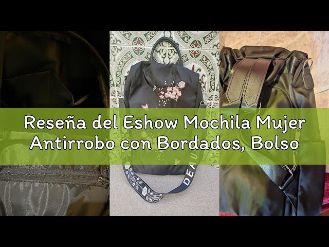 Vídeo relacionado con Eshow Mochila Mujer Antirrobo, Bolso Casual con Correa Ajustable y Asa Superior, Bandolera Multifuncional para Uso Diario Trabajo Viaje Escuela Compras y Universidad Negra