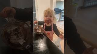 First time making brownies 😋 babies view 🐣 #babiesview