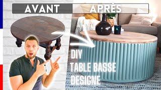 TABLE BASSE RONDE D'EMMAÜS TRANSFORMÉ / à partir de tringles à rideaux Ep.2 Relooking salon