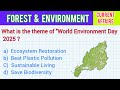 Latest Current Affairs On Forest And Environment Essential Gk MCQ