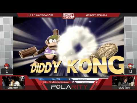 CFL Smackdown 98 WiiU - Goblinman (Roy, Pac-Man) vs MVG Dyr (Diddy Kong) - Winners R4