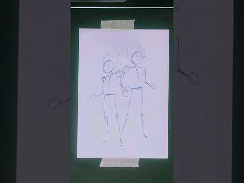 Drawing Stick Goku And Vegeta #shorts #artchallenge