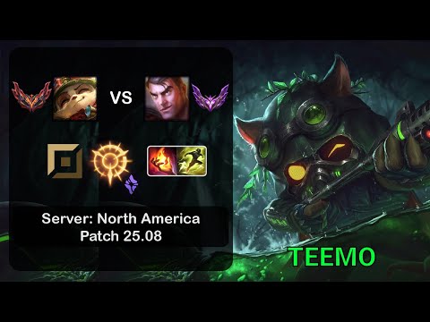 Teemo Top vs Jayce - NA GrandMaster - Patch 25.08