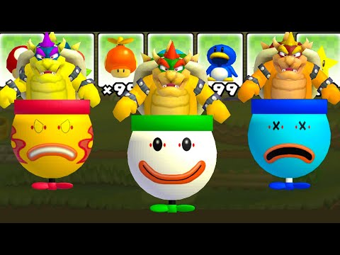 What happens if Clowncar-Bowser use Marios Power-Ups in New Super Mario Bros. Wii?