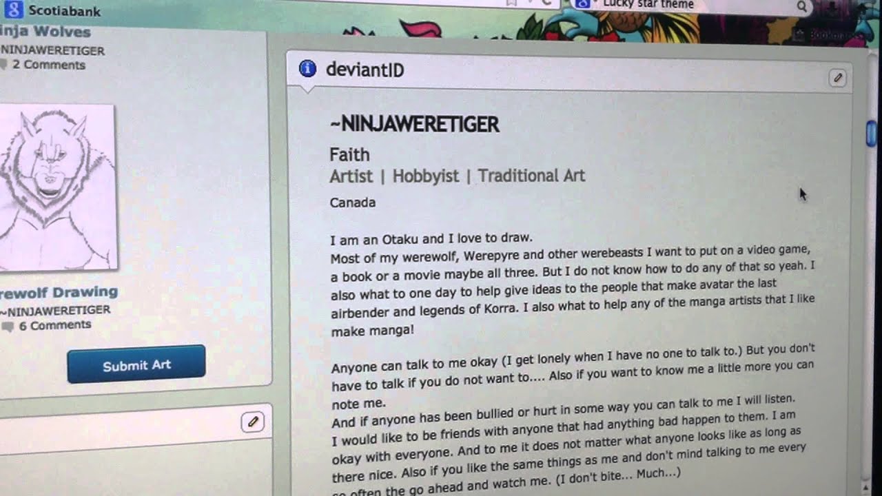 How to put a stamp on your DeviantArt page.