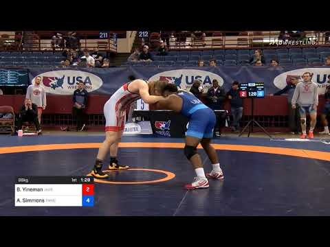 86 Kg Consolation Beau Yineman Unattached Vs Andrew Simmons Titan Mercury Wrestling Club