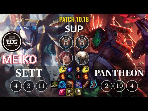 EDG Meiko Sett vs Pantheon Sup - KR Patch 10.18