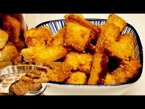 Croûtons De Pain De Mie Sucré Comment Je Réalise Mes  Croûtons De Chute De Pain De Mie Sucré