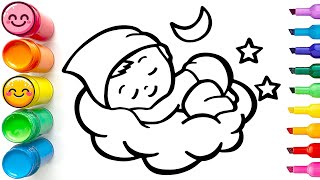 How to Draw a Cute Sleeping Baby | Easy Step by Step Tutorial