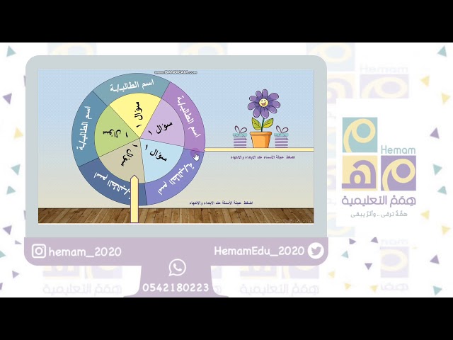 ‏لعبة العجلة الدوارة   للأسماء + الأسئلة (5) أسماء