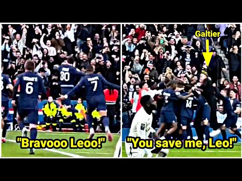 Mbappe and Galtier's crazy reaction to Lionel Messi stunning free kick at 90+5th minute