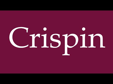 How to Pronounce ''Crispin'' Correctly in German
