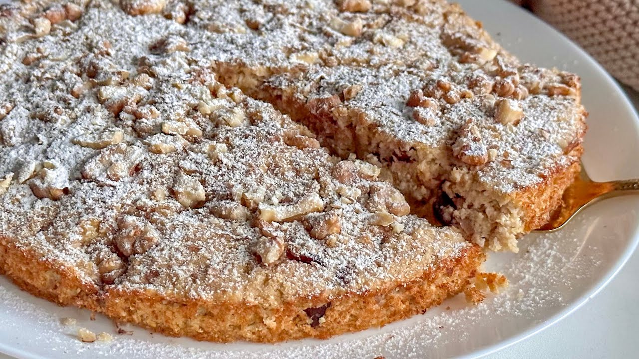 Only apples and no flour! Healthy apple cake without sugar, oil and gluten