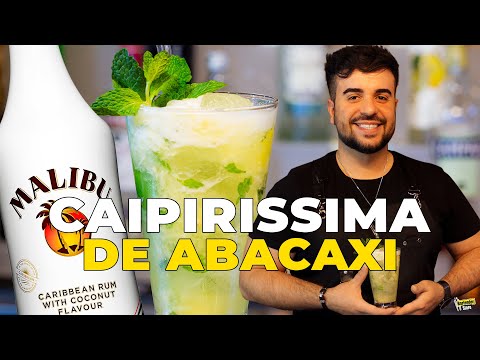 A CAIPIRÍSSIMA MAIS TOP - Rum Malibu de Coco com Abacaxi e Hortelã | Bartender Store